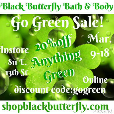 Go Green @Black Butterfly Bath & Body & SAVE!