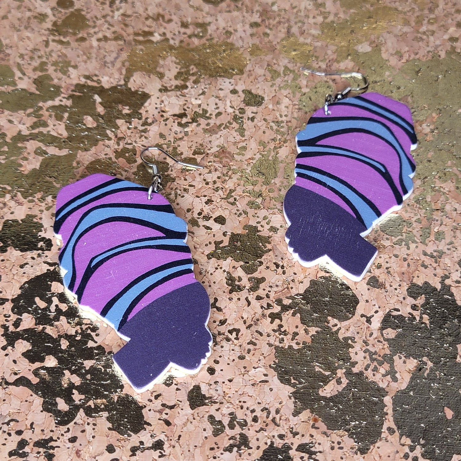 Woman with Headwrap Earrings