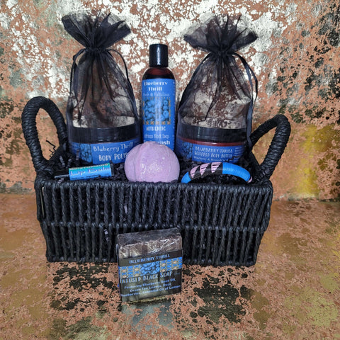 Blueberry Thrill Gift Basket with African Bracelet