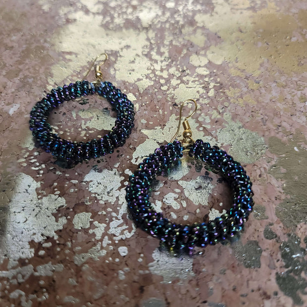 2" Beaded Hoop Earrings