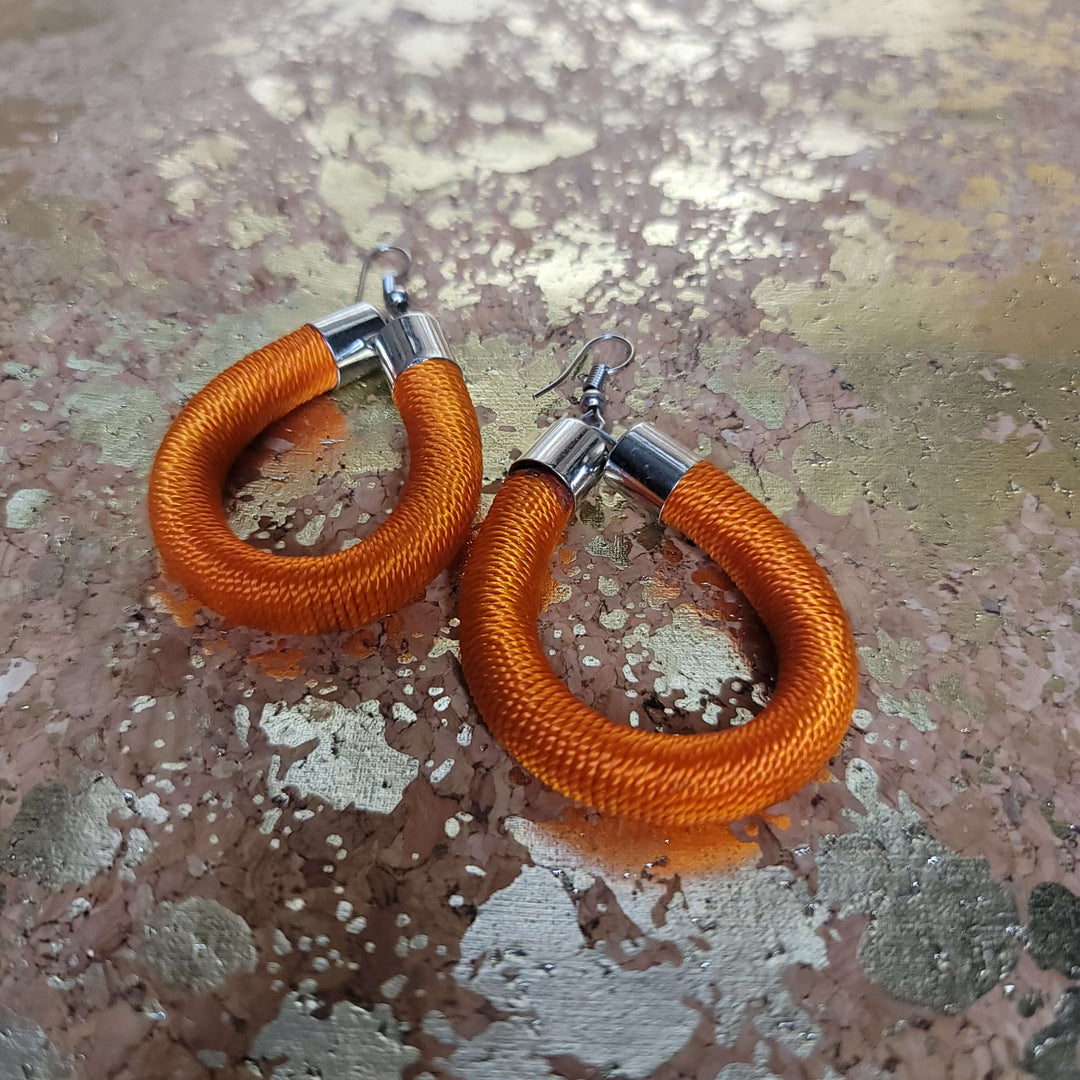 Thread Wrapped African Earrings