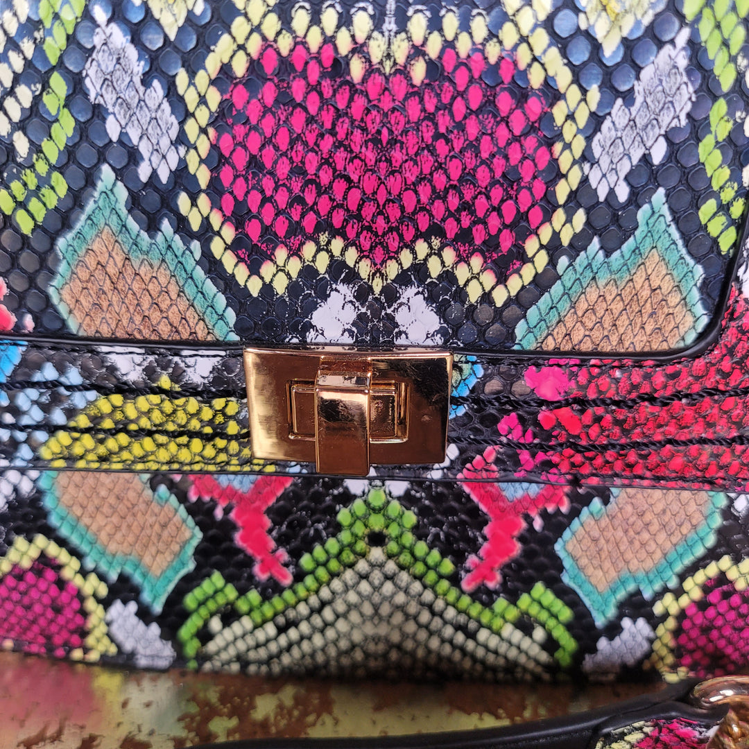 Multi Colored Snakeskined CrossBody