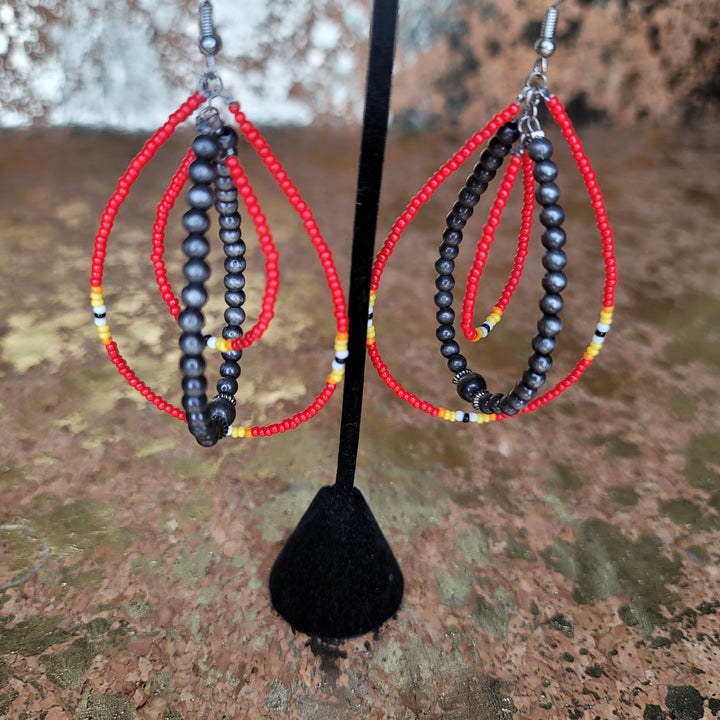 Beaded Earrings MultiTeardrop Hoops