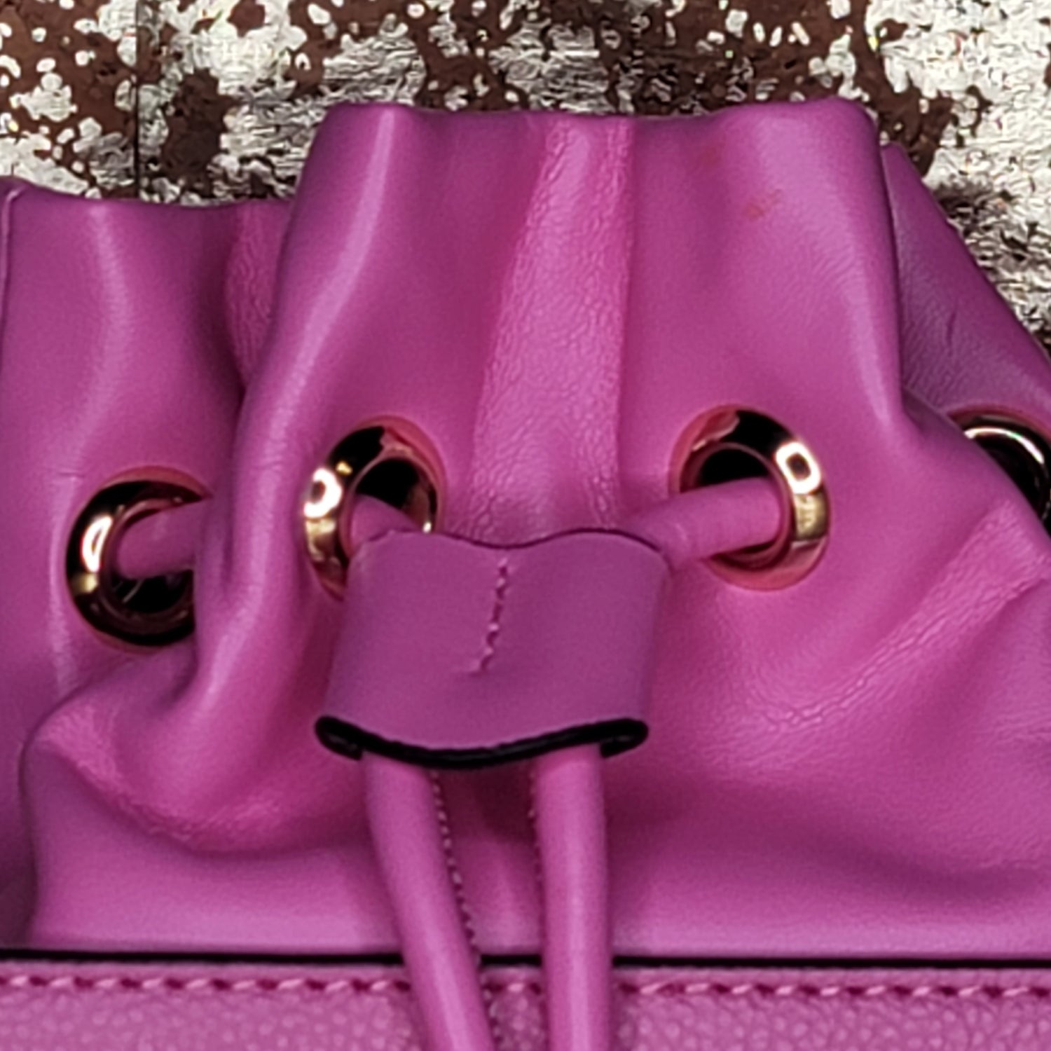 Pink Bucket Mini Drawstring Handbag,
