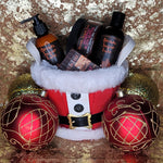 Brown Sugar Luxe 4pc Holiday Gift Set In Santa Belly Basket