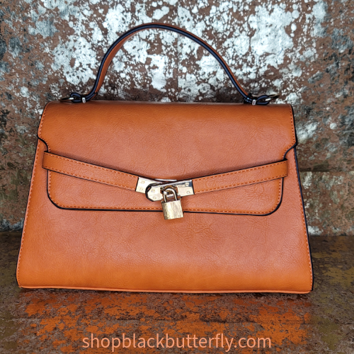Classy_Orange_Faux_Leather_Handbag