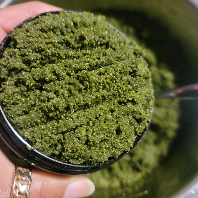 Close up of Soulful Greens Match Body Polish