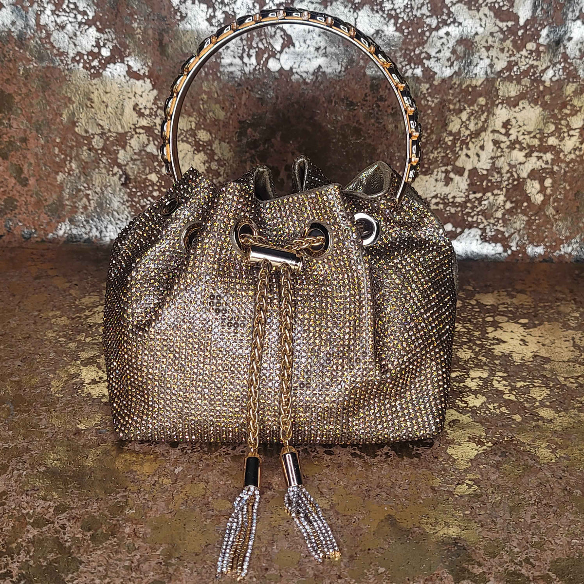 Gold Blinged Drawstring Bag-Black Butterfly Bath & Body