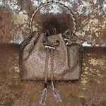 Gold Blinged Drawstring Bag-Black Butterfly Bath & Body