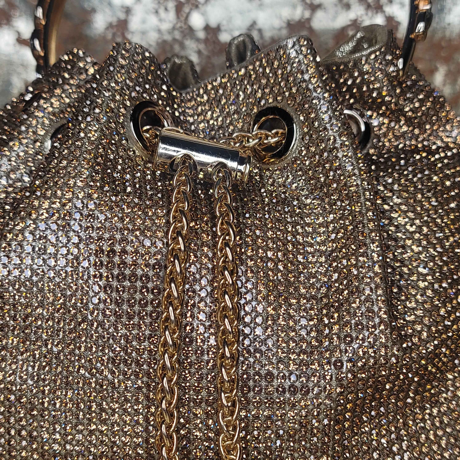 Gold Blinged Drawstring Bag-Change Close Up