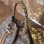 Gold Blinged Drawstring Bag-Handle View