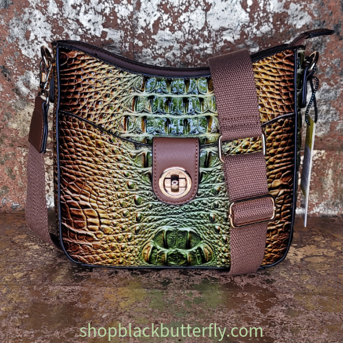Green_Brown_Faux_Croc_Crossbody_Bag
