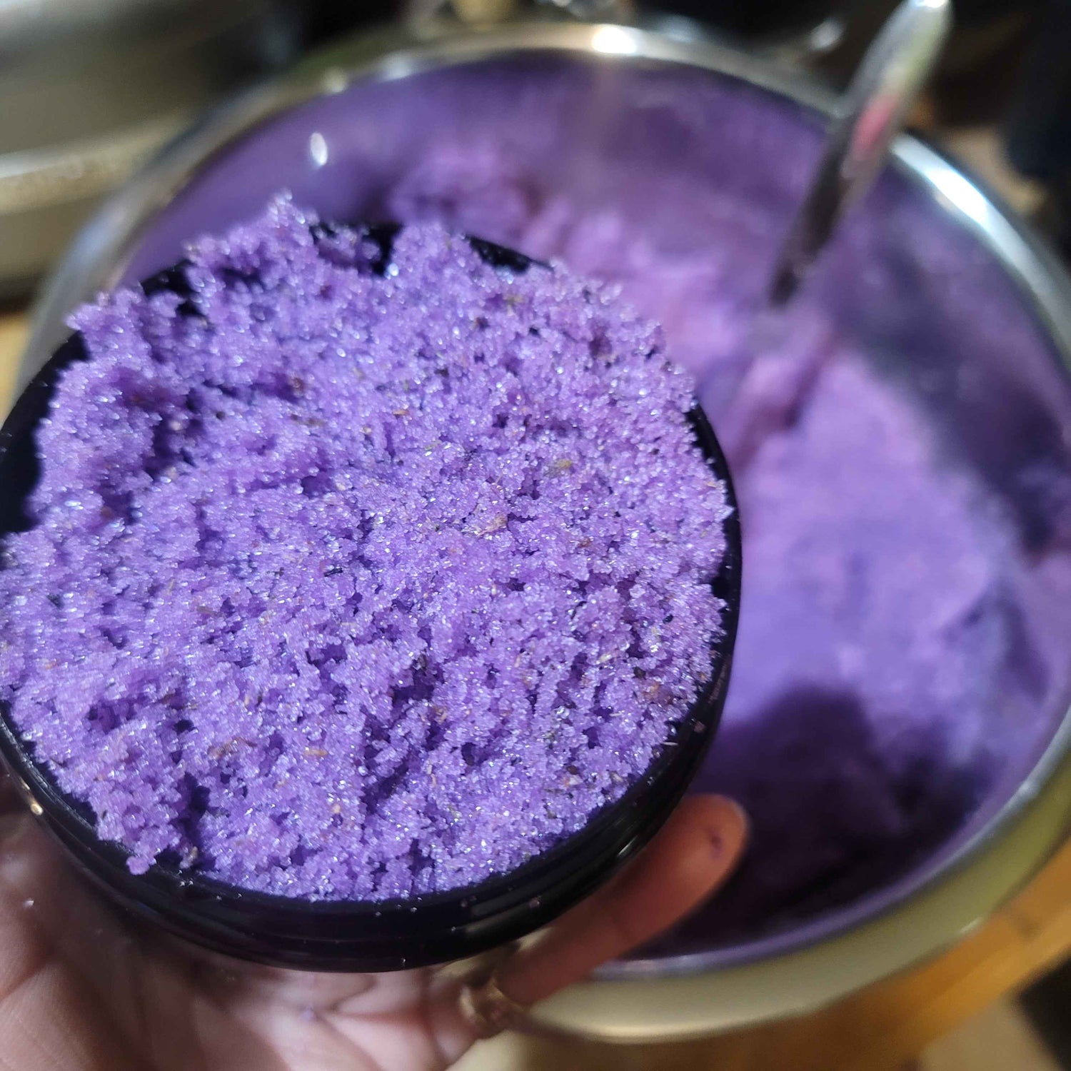 Lavender Lux Hibiscus Body Scrub Close Up 1