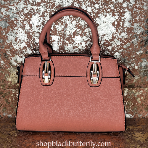 Pretty Peach Vegan Leather Handbag