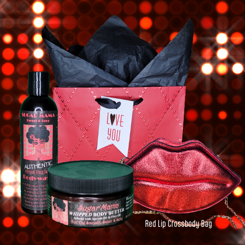 Sugar Mama Valentine Duo Gift Set with Red Lip CrossbodyBag