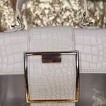White Clear Big Buckle Bag with Extension Strap-Buckle Close Up