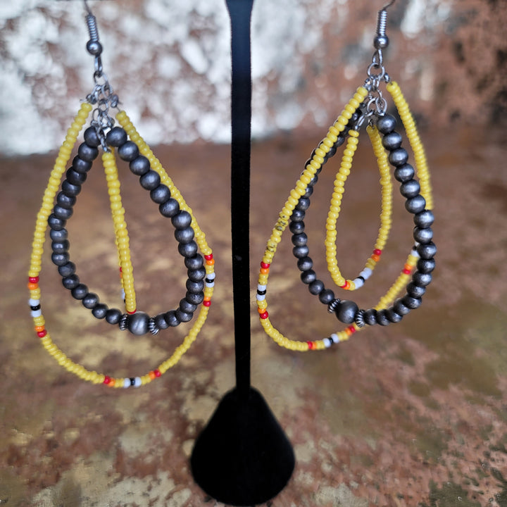 Beaded Earrings MultiTeardrop Hoops