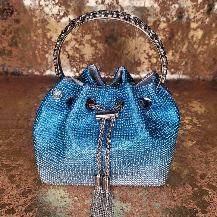 Blue Blinged Drawstring Bag