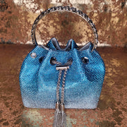 Blue Blinged Drawstring Bag