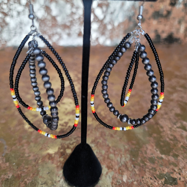 Beaded Earrings MultiTeardrop Hoops