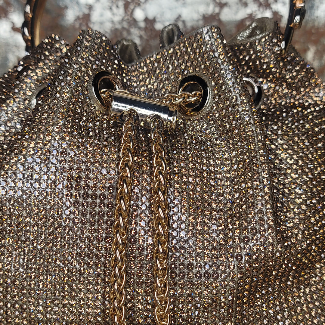 Gold Blinged Drawstring Bag