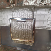 Gold Clear Big Buckle Bag with Extension Strap