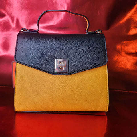 Two Tone Mustard Bag with Extension Strap