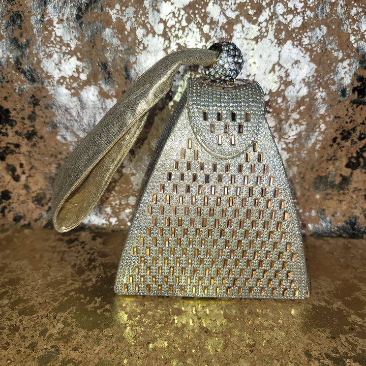 Golden Pyramid Wristlet Bag