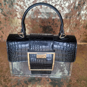 Black Clear Big Buckle Bag with Extension Strap