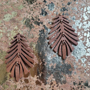 Intricate Wood Leaf Earrings