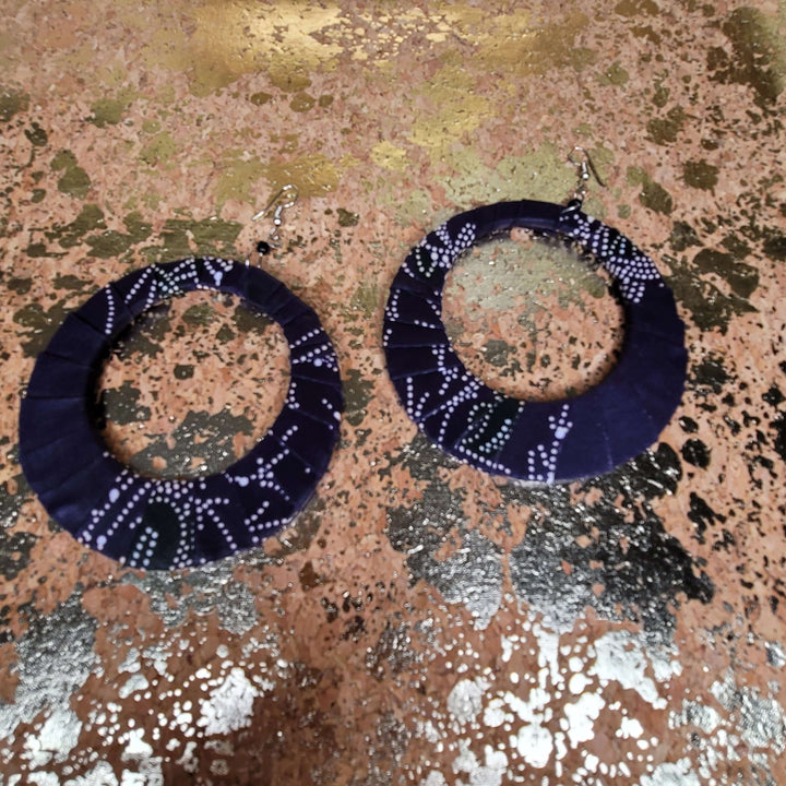 African Fabric Hoop Earrings