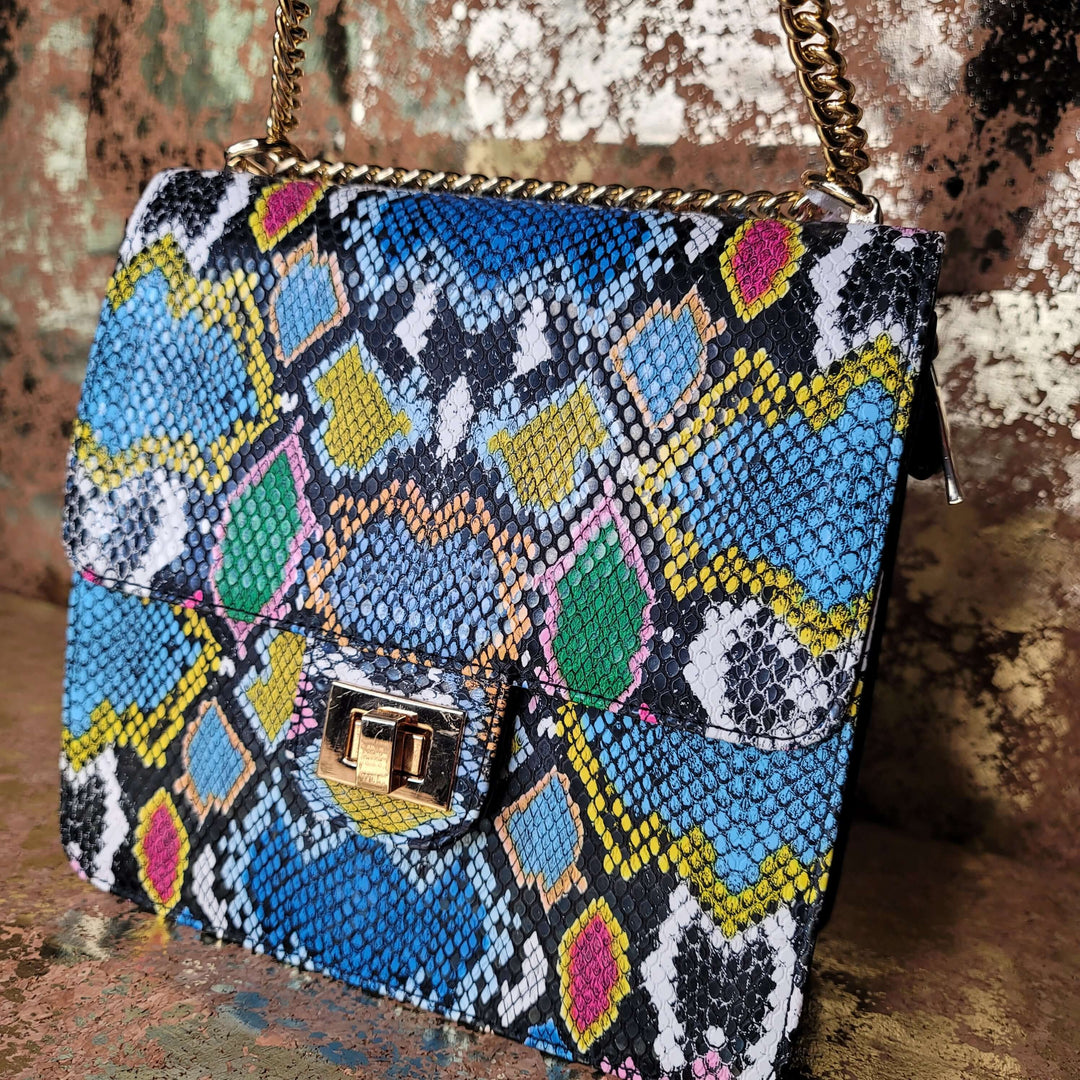 Multi Colored Snakeskined CrossBody