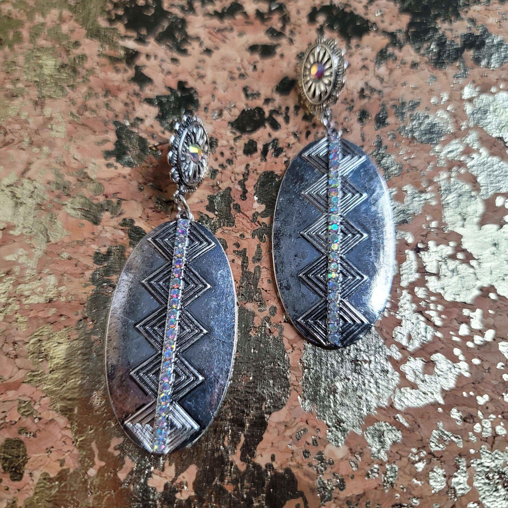 Wakanda inspired Silver Metal Earrings