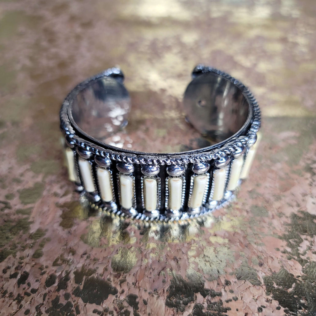 Silver & Bone Cuff Bracelet