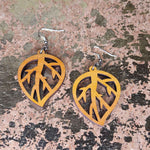 Lovely Wooden Leaf Earrings