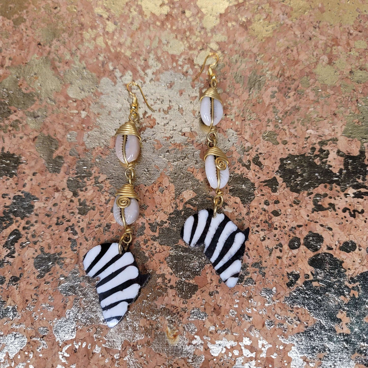 Shell & Africa Bone Earrings