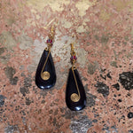 Teardrop Gold Swirl Accented Earrings
