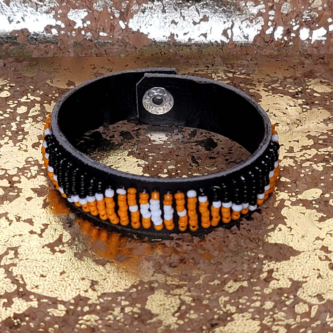 Kenyan Beaded Leather Bracelet