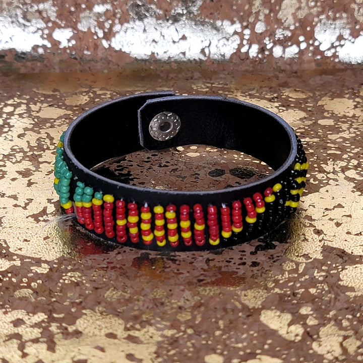 Kenyan Beaded Leather Bracelet