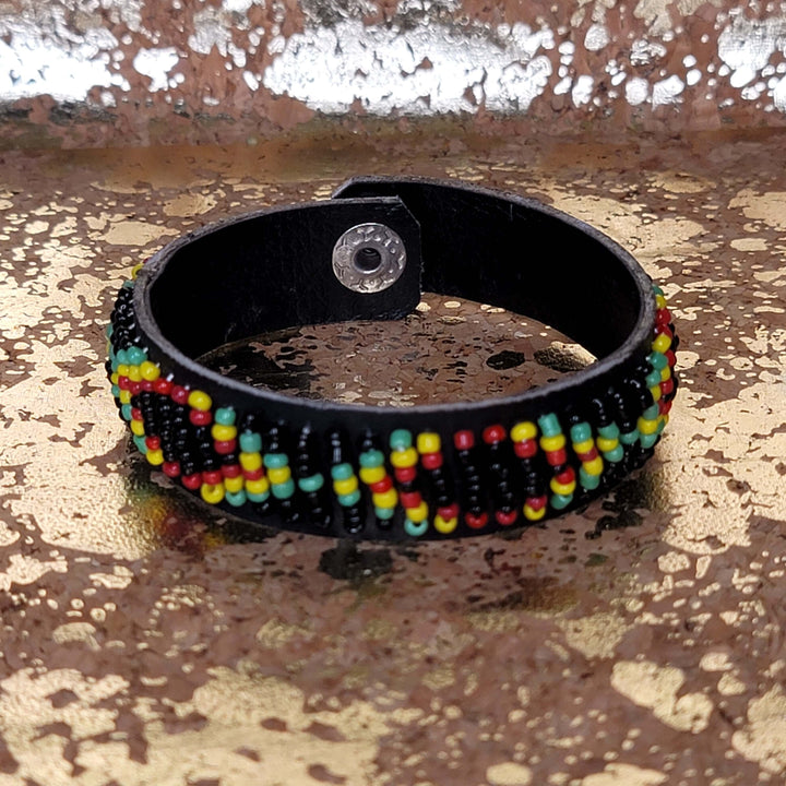 Kenyan Beaded Leather Bracelet