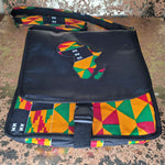 Kente Print Africa Map Crossbody Bag