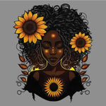 Black Woman Sunflower Tee