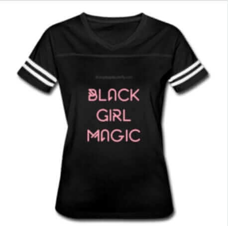 Black Girl Magic (V Neck Striped) Tee